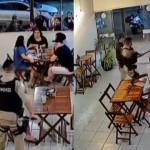 Caos em pizzaria de BH termina com ‘voadora’ em cliente que resistia à prisão